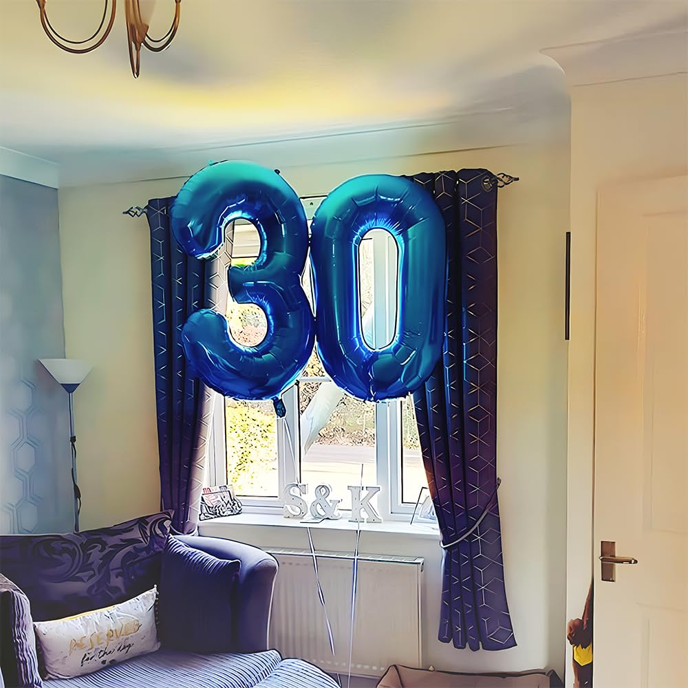 Foil Globo Número 5 Azul 40" (101cm), Inflable Helio o aire, Gigante Numeros 0-9, 10-19, 20-29, 30-100, Grande Globos Decoración para La Boda Aniversario y Cumpleaños Fiestas — view 214