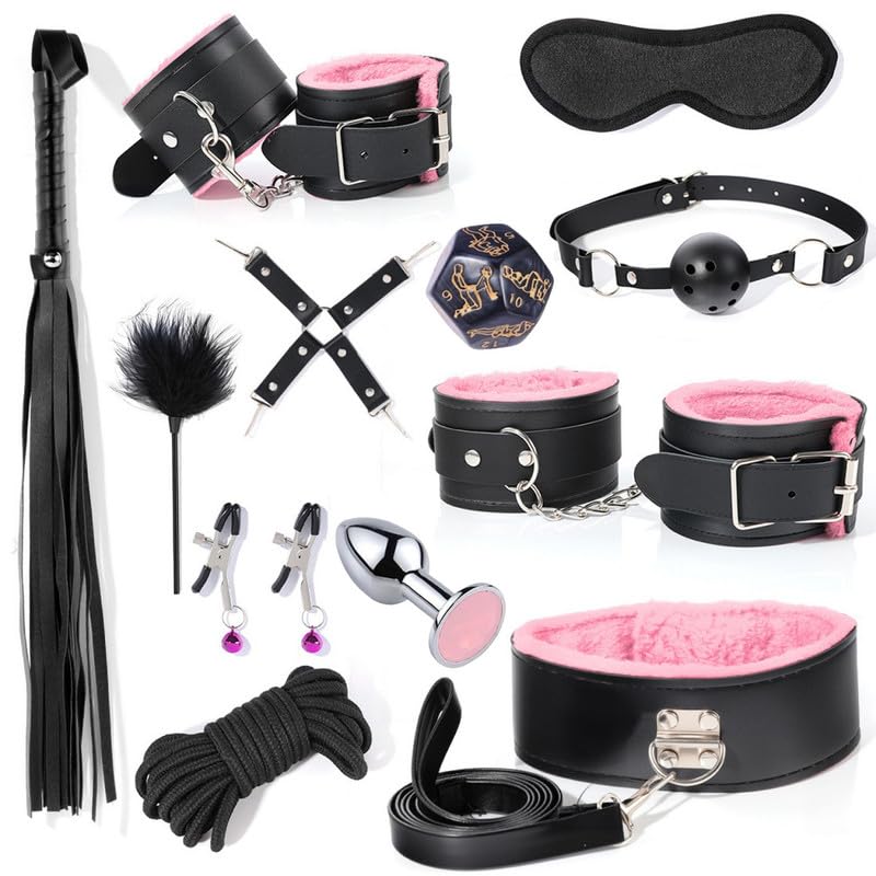 BDSM Rosa in Pelle Lucida Set di 12 Pezzi Zipper Polso Cintura Elastica Famiglia Attrezzature per Lo Yoga Braccialetto Gambe Anelli Attrezzature per Lo Yoga Braccialetto Liscio