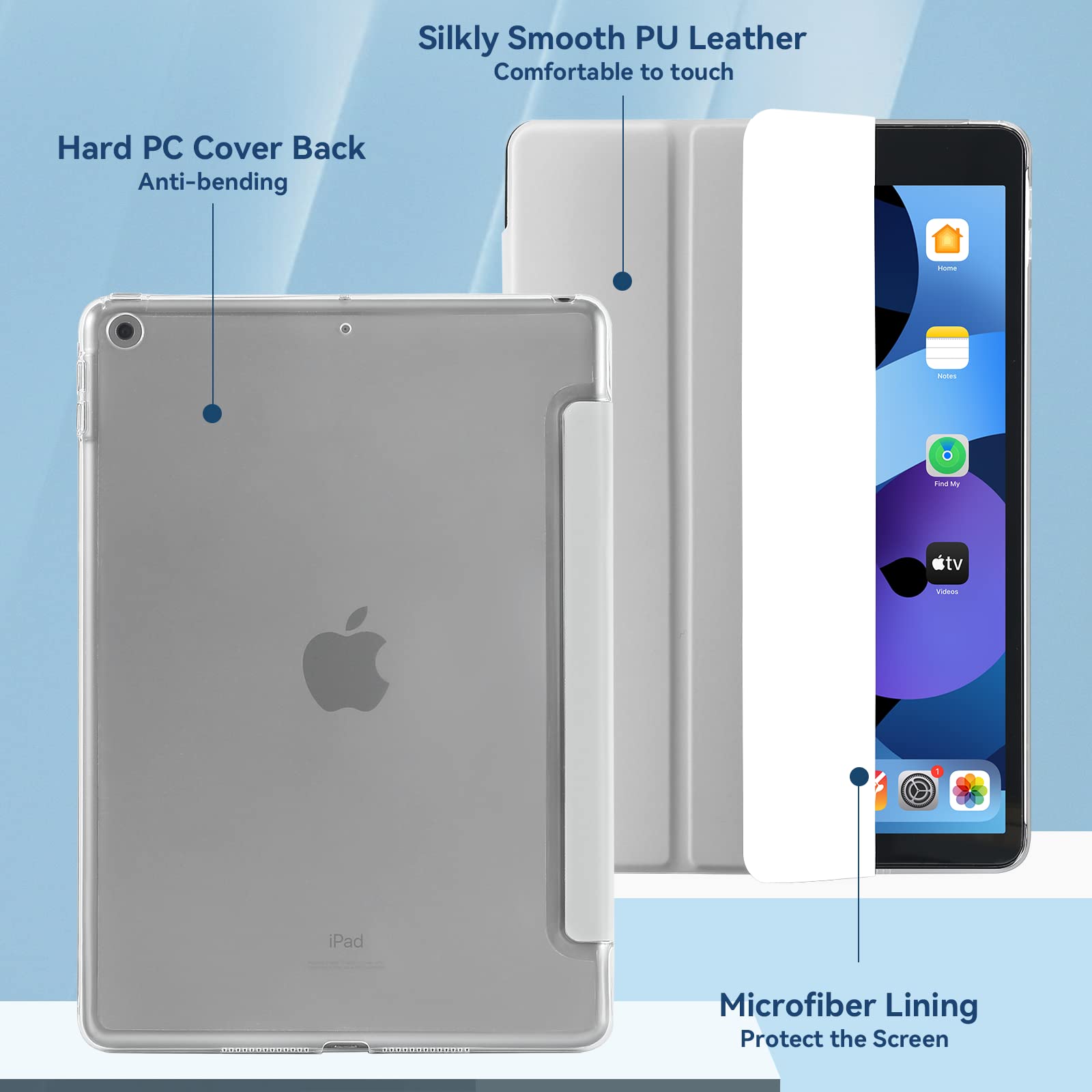 Billionn Étui Pour IPad 9/8/7 (10,2 Pouces, Modèle 2021/2020/2019