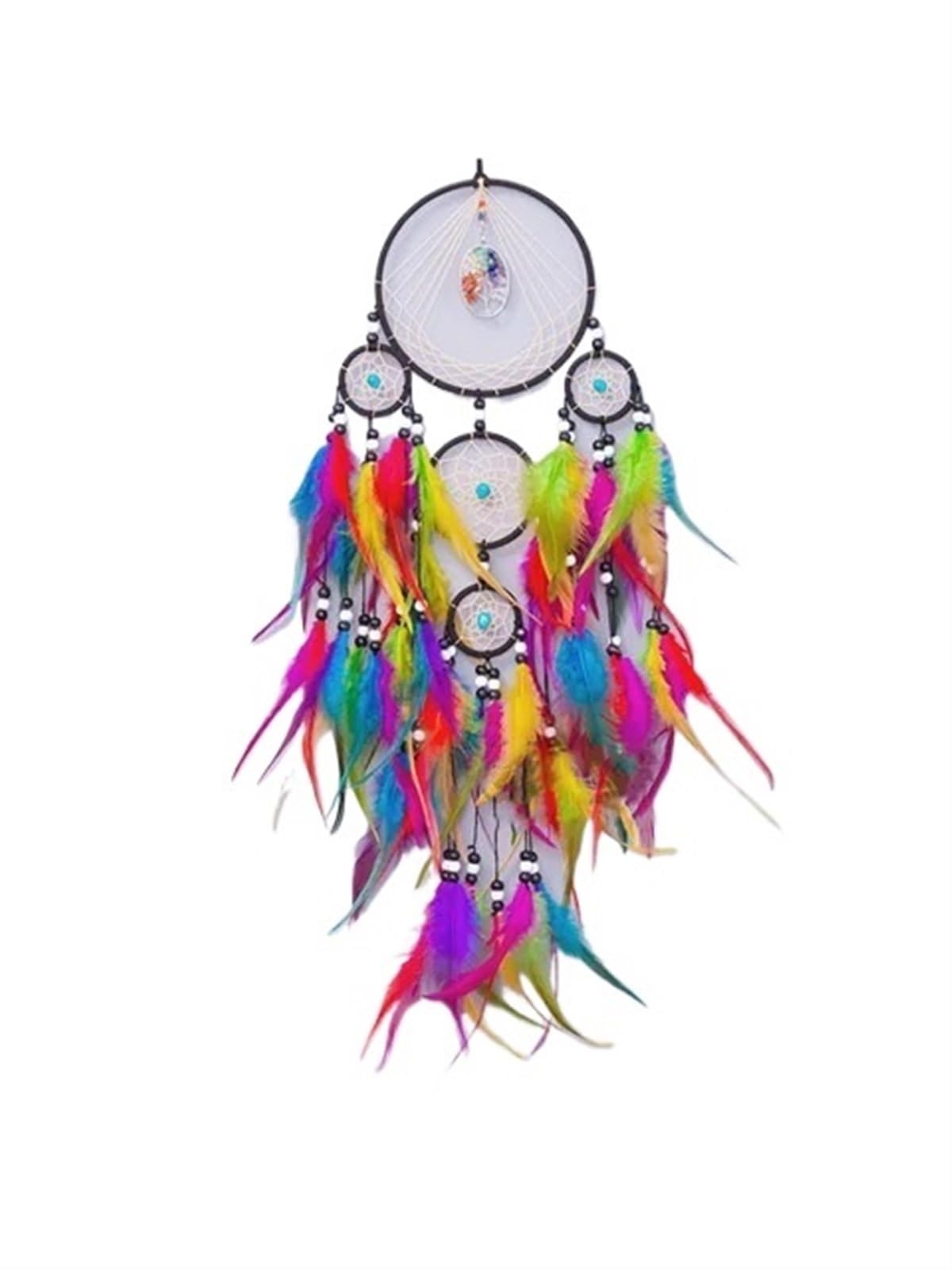 Dream Catchers Feathers Dreamcatcher Dream Catchers Retro Manual Home Decoration Lucky Tree Wall Ornament(Color-B)