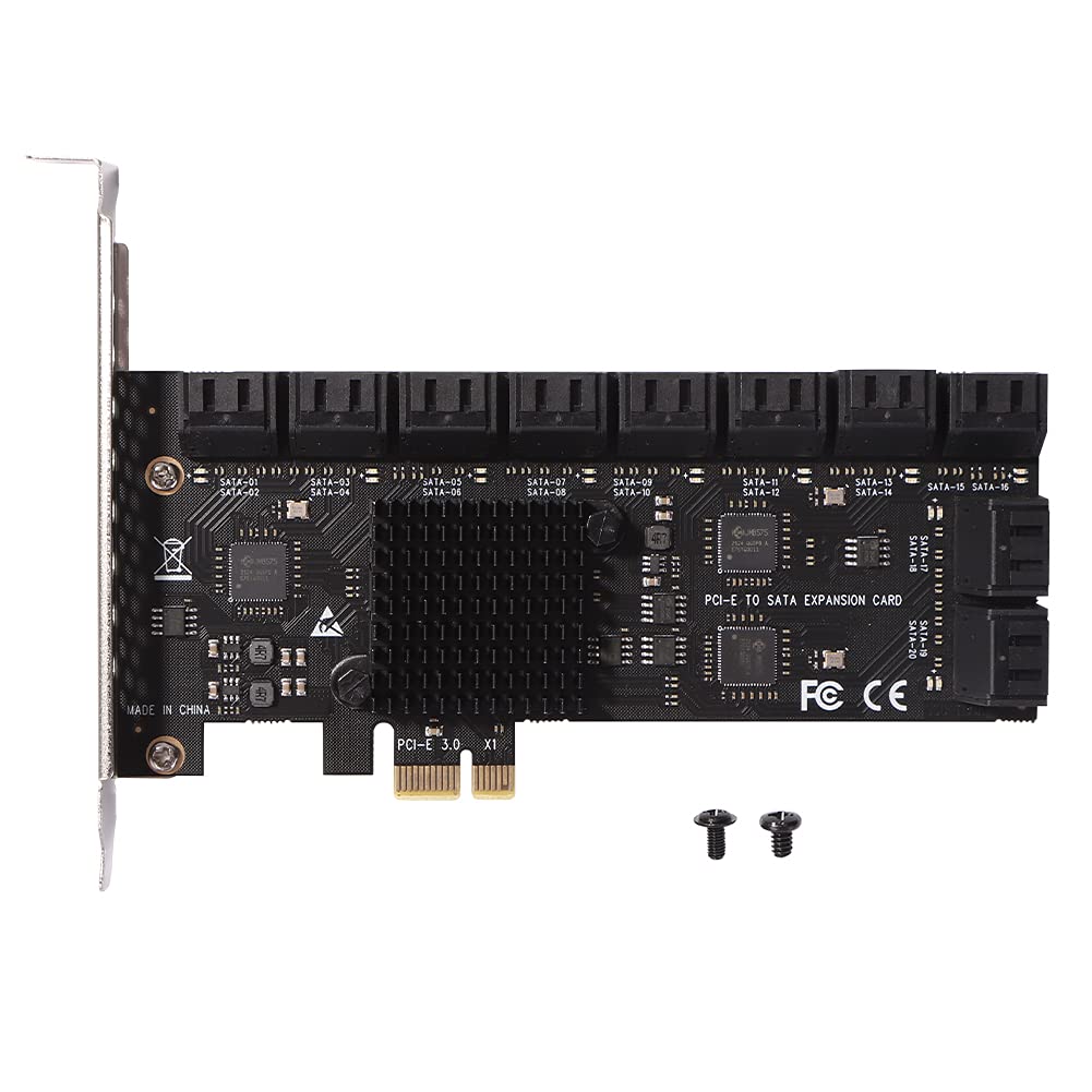 Carte contrôleur PCI-E PCI Express vers SATA 3.0, carte d'extension PCIE 20 ports, adaptateur Riser PCIe SATA 3.0 6 Gbps pour PC de bureau, support SSD et HD