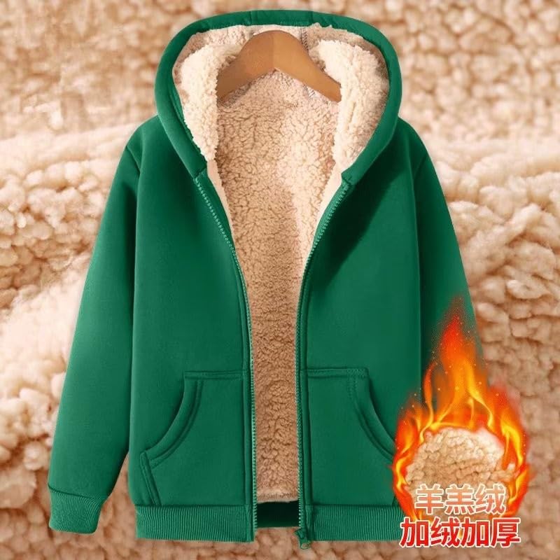 Mens Zip Up Hoodie Loose Fit Plus Size Fleece Lined Hooded Sweatshirt Comfy Warm Work Sherpa Jacket with Pockets3
