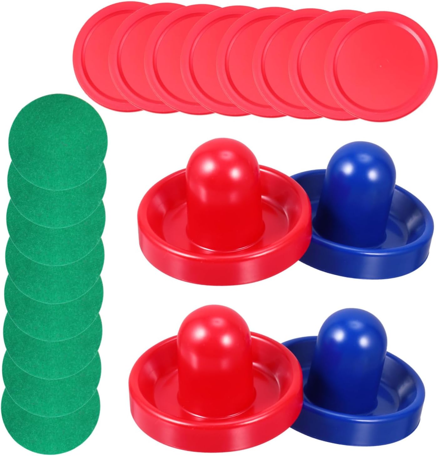 Air Hockey Puck and Paddle Blue and Red with Thick Felt Pads Red Air Hockey Pucks Replacement Accessories for Game Tables Plastic Equipment