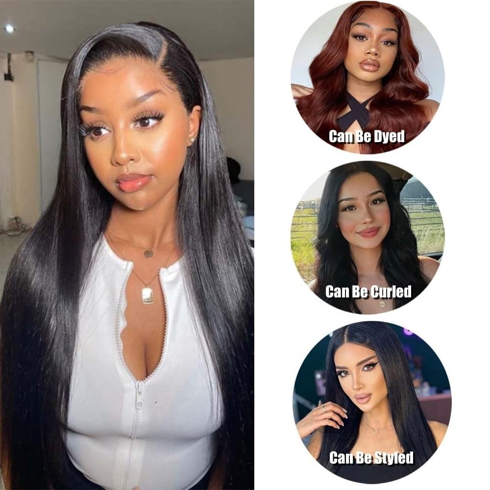 Straight Human Hair Bundles 10 10 10 Inch Brazilian Straight Hair Bundles 100% Unprocessed Virgin Hair Weave Bundles Human Hair Extension for Women Natural Color