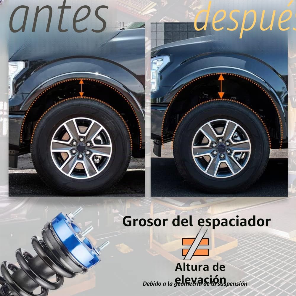 JINGLING Espaciadores de suspensión delantera de 32 mm, bloques de suspensión trasera de 51 mm, kits de elevación para Ranger T6 BT50 2011-2018, adaptador de elevación (delantero y trasero)