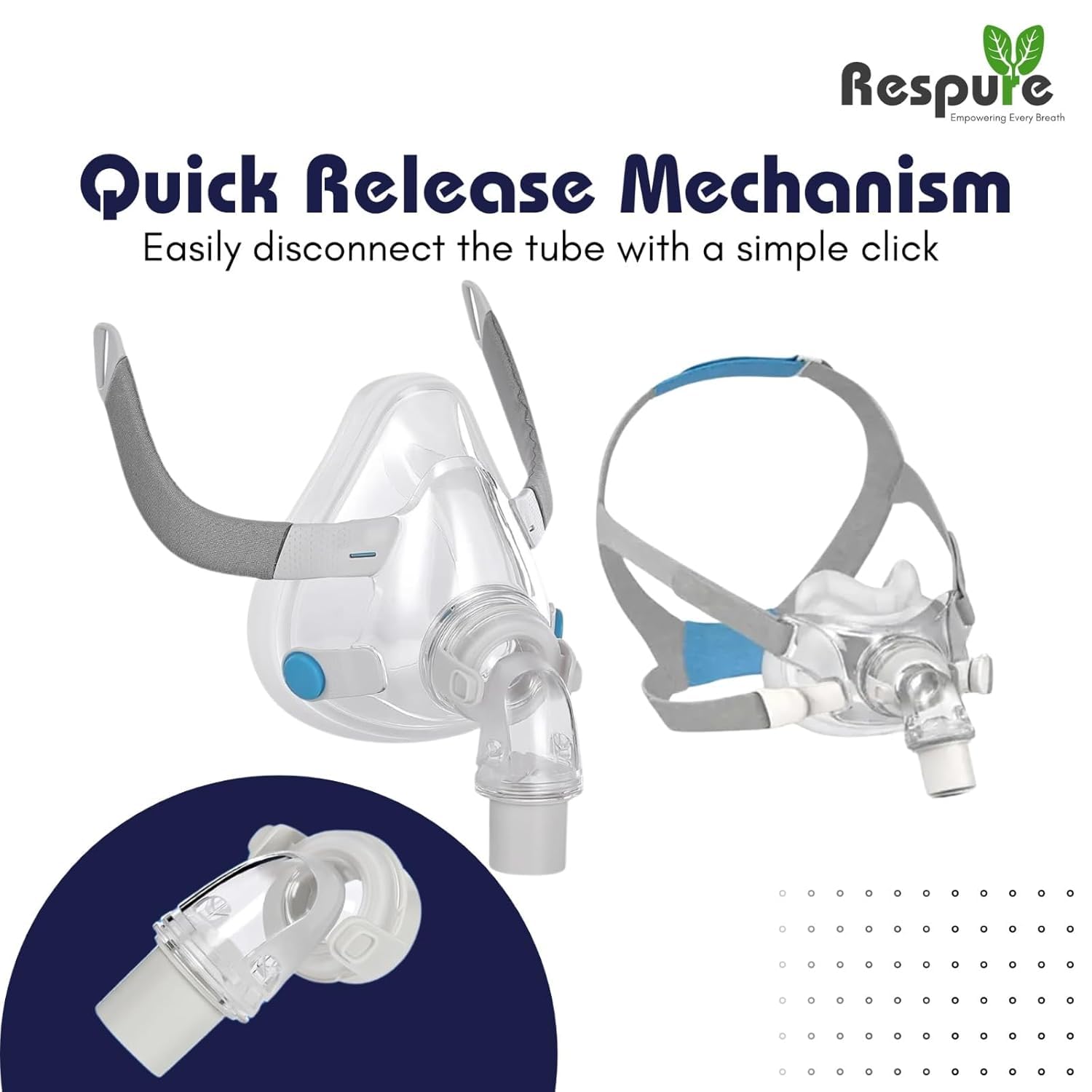 Connettore A Gomito Girevole Per Maschere AirFit F20/F30 CPAP, Sgancio Rapido 360°, Riduzione Rumore, Adatto A Tubi 22mm