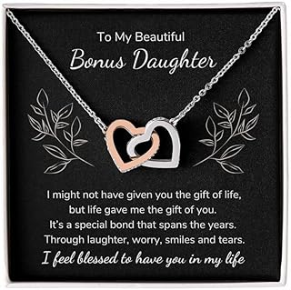To My Bonus Daughter Necklaces - Bonus Daughter Gifts From Stepdad, Stepdaughter Gifts From Stepmom, Step Daughter Gifts From Stepdad, Father Stepdaughter Necklace, Christmas Gifts For Bonus Daughter