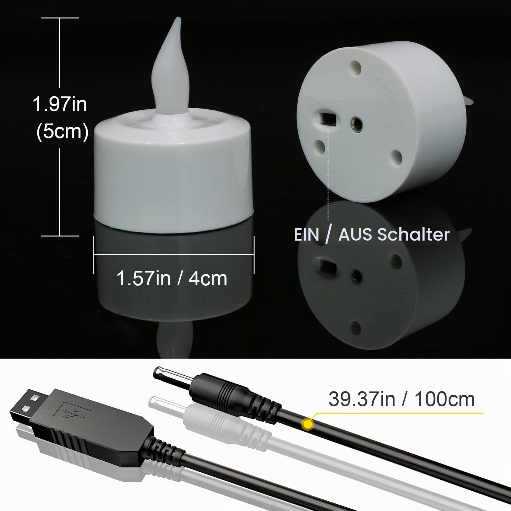 Ymenow Wiederaufladbare Teelichter, 12 Stück Elektrische LED Kerzen Aufladbar mit Ladestation USB Ladekabel LED Kerzen Flackernde Flamme für Halloween Weihnachten Wohnzimmer Hochzeit Saisonale Deko