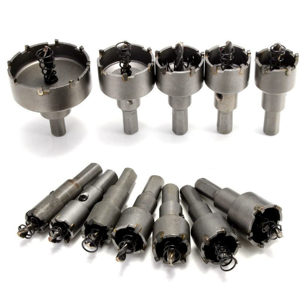 VIDOO 12szt 15mm-50mm Otwornice do Metalu i Drewna Zestaw Wierteł Stopowych