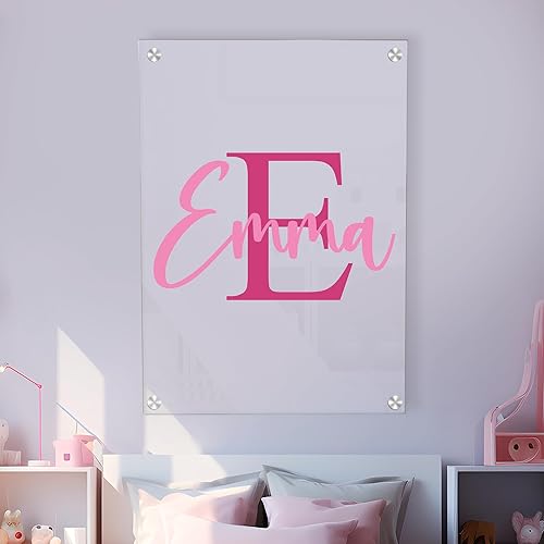 Nombre personalizado y marco acrílico inicial  Decoración de dormitorio  Decoración de pared  Decoración de pared con nombre  Decoración de