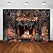 Avezano Halloween Fireplace Backdrop for Photography Vintage Halloween Photo Background Brick Wall Pumpkin Halloween Party Decoration Kids Portrait Photoshoot (7x5ft)