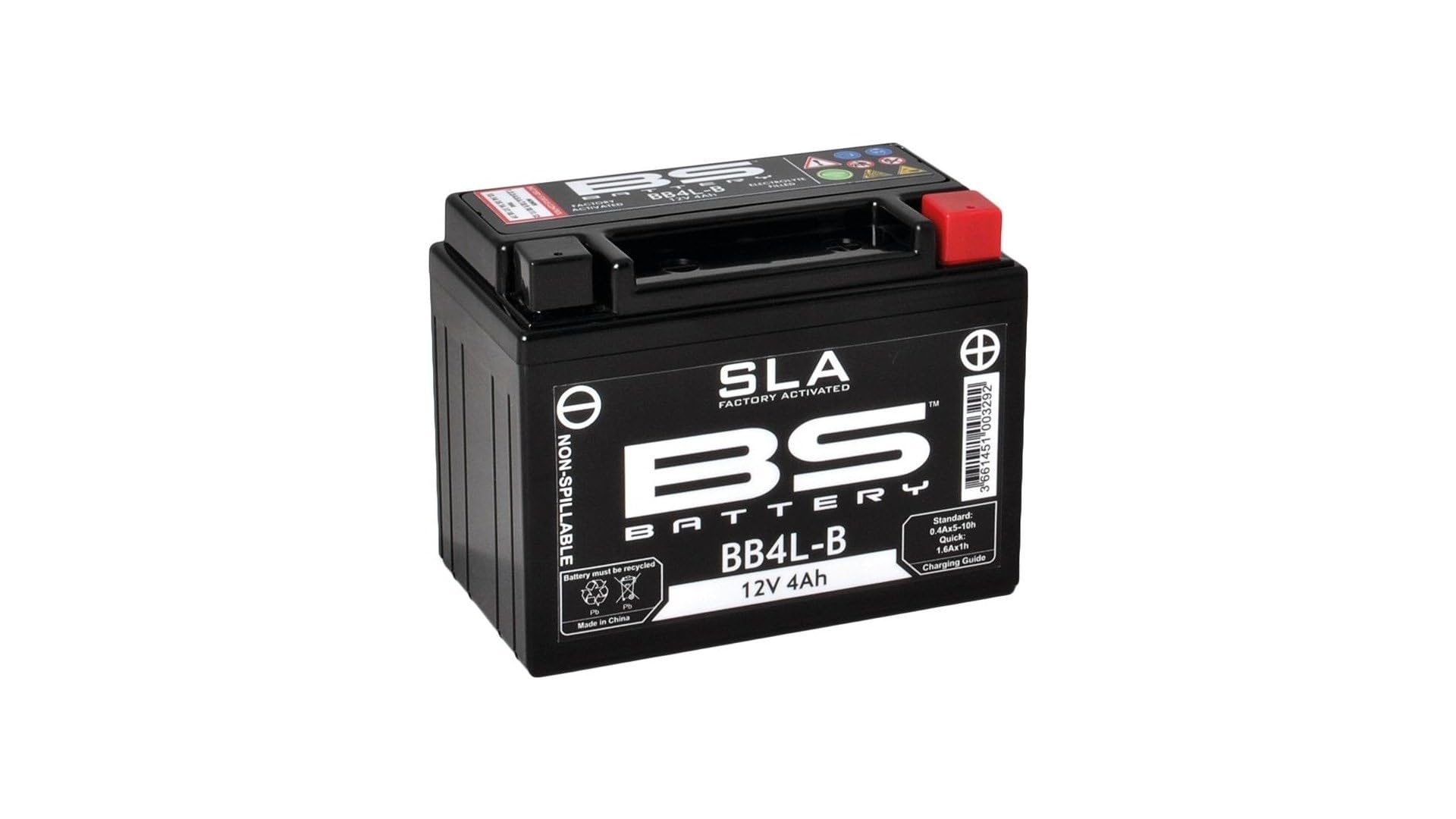 BS battery 300665 bb4l-B AGM SLA Moto Batterie, noir