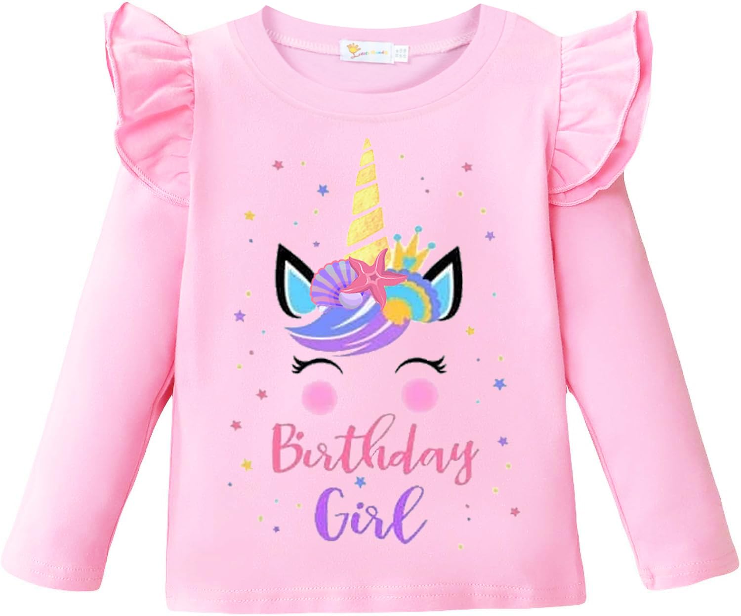 DHASIUE Geburtstag Mädchen Shirt Kleinkind Baby Mädchen Einhorn T-Shirt Geburtstag Tee Outfit Fliege Langarm Top Kleidung