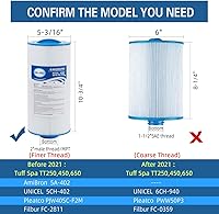 Vista 3 de 5CH-402 reemplaza el filtro Tuff Spa, compatible con Sundance Spas 6540-723, Pleatco PJW40SC-F2M, Filbur FC-2811, Unicel 5CH-402, Del Sol Spas