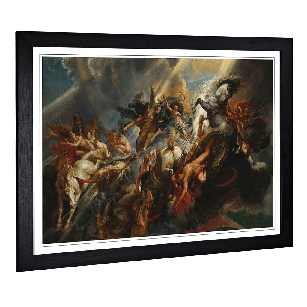 Big Box Art Framed Print of Peter Paul Rubens The Fall of Phaeton Design | Wall Art Picture | Home Decor for Kitchen, Living Room, Bedroom, Hallway, Black, A2 / 24.5x18 Inch / 62x45cm
