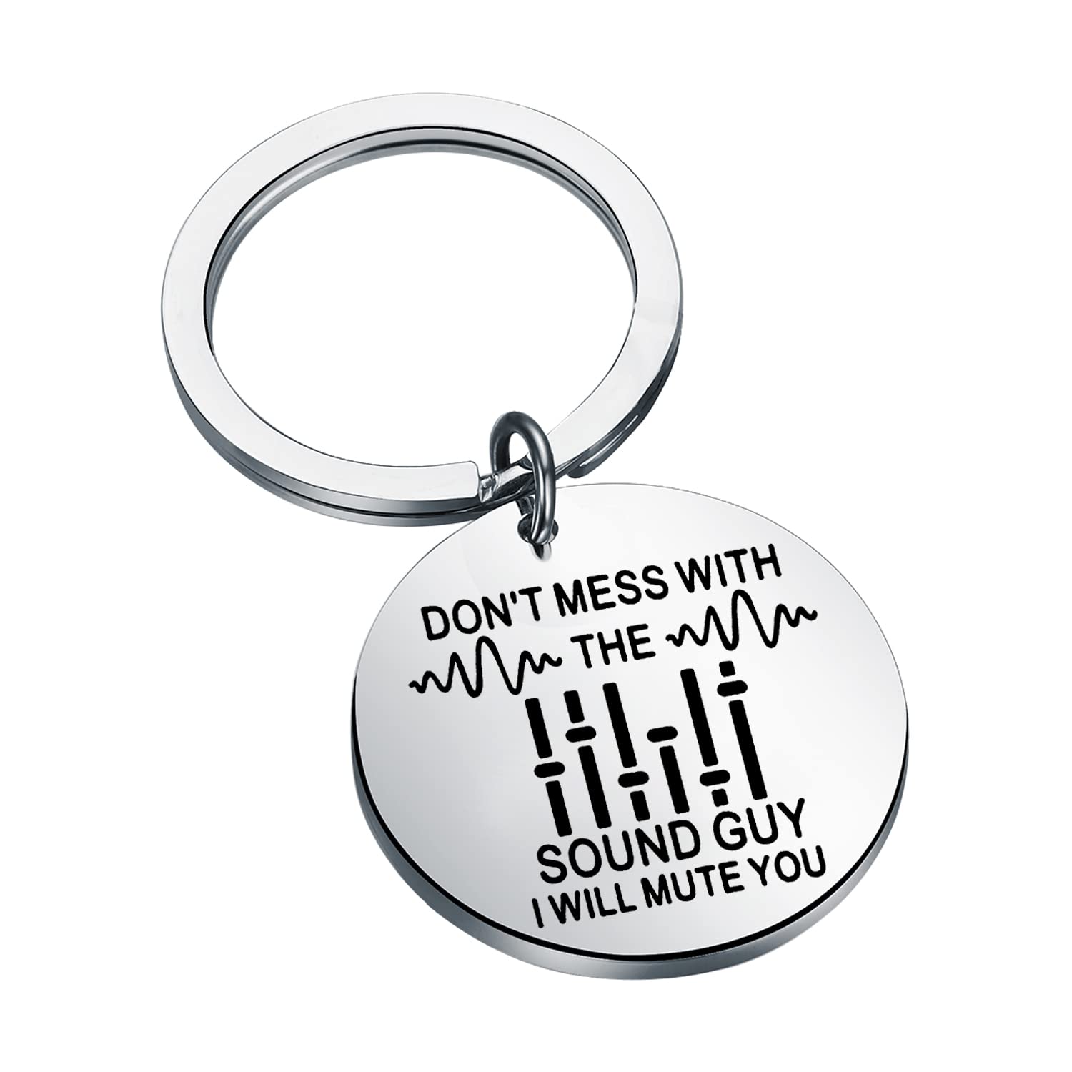 TIIMG Don't Mess With The Sound Guy I Will Mute You Keychain Sound Engineer Gift Audio Engineer Gift Music Producer Gift