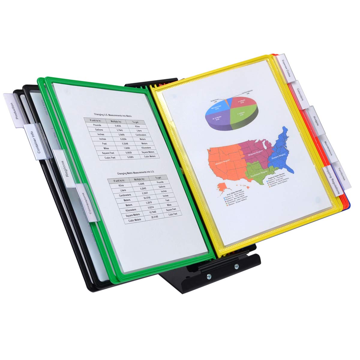 Ultimate Office SwitchFile Reference Organizer Displays Both Landscape or Portrait Documents, Desk or Wall Mount, Featuring, 10 EZ-Load Pockets to