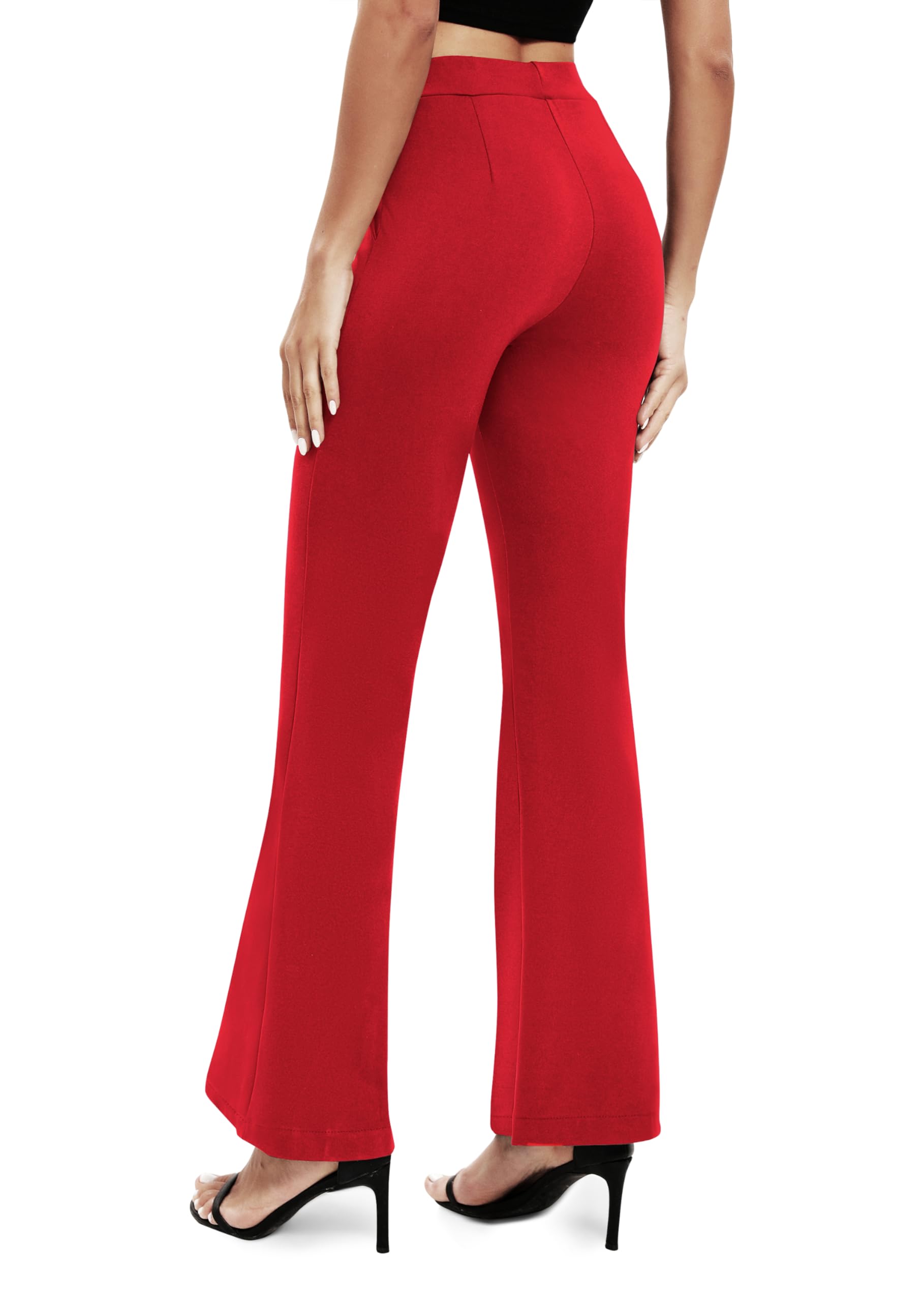 EXCHIC Pantalon de yoga décontracté pour femme - Taille haute élastique - Avec poches