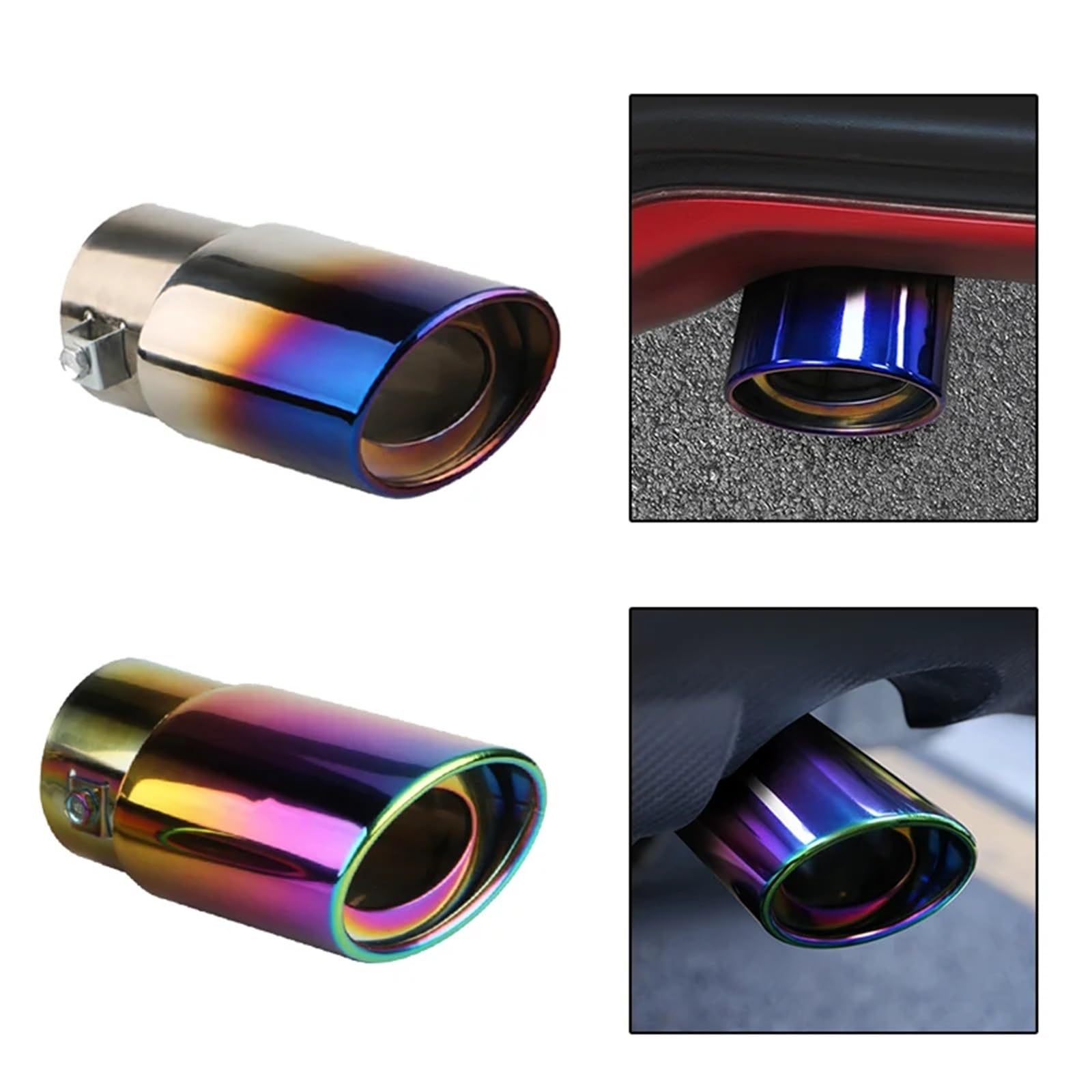 1 szt. 2,5" wlot samochodowy końcówka tłumika wydechu rura ze stali nierdzewnej chromowana tylna gardziel ogona(Silver Bent)