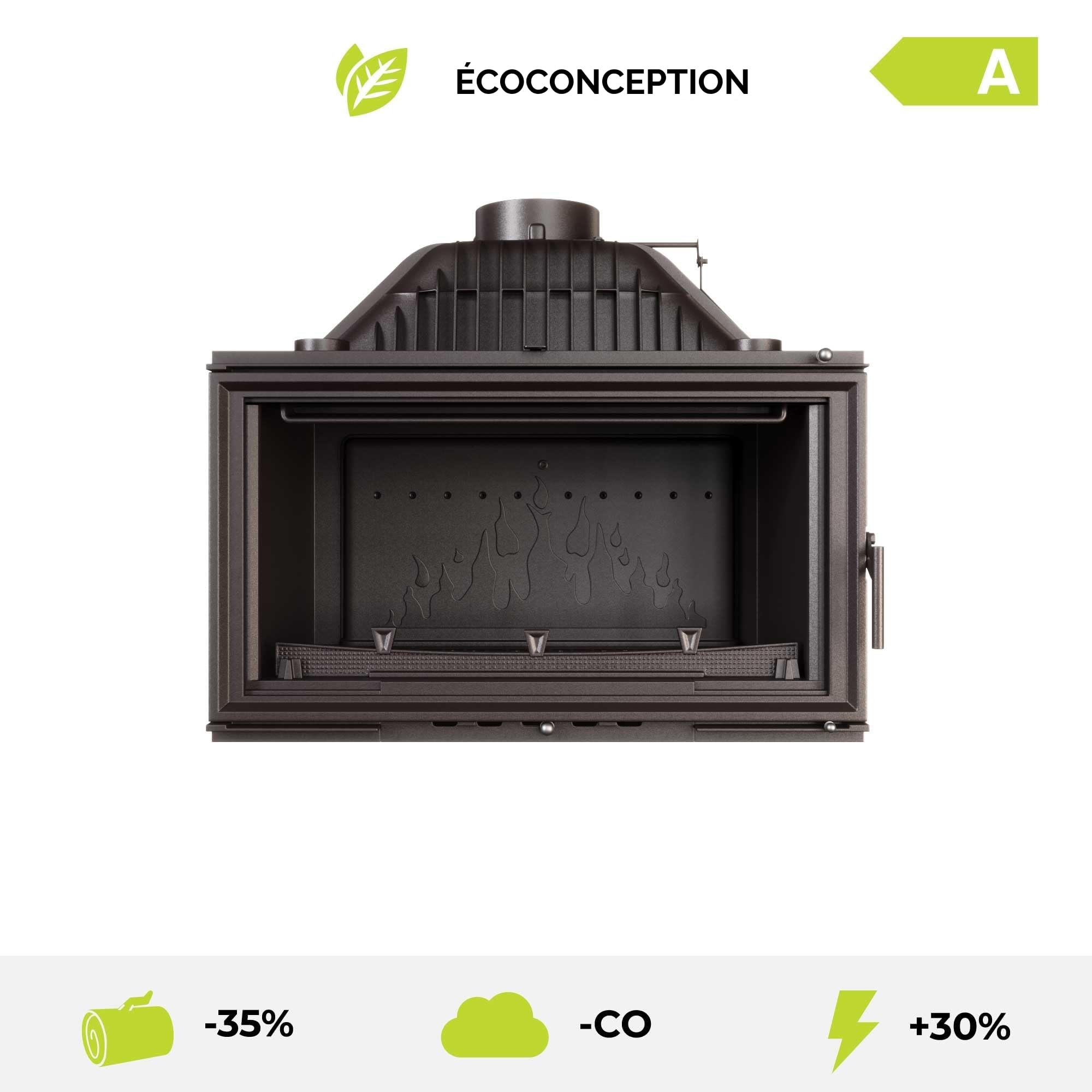 Insert en fonte pour cheminée à bois W15 16,3 kW ECO