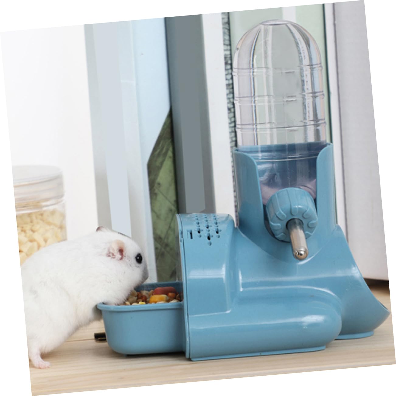 INOOMP 2stücke Multi-use Hamster Wasserspender Wiederverwendbare Tränke Für Kaninchen Meerschweinchen Und Hamster Auslaufsicher Und Praktisch Mit Futterfunktion Und Spielzeug-Design