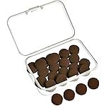 Gejoy 20 Pcs Billiard Pool Cue Tips Replacement Kit Pool Stick Tips with Storage Box for Snooker(13 mm,Dark Brown)