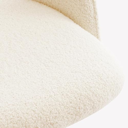 Miniatura 4 de Furnimart - Silla giratoria con ruedas para escritorio, silla ajustable de piel sintética para tocador con patas doradas, linda silla de tareas con