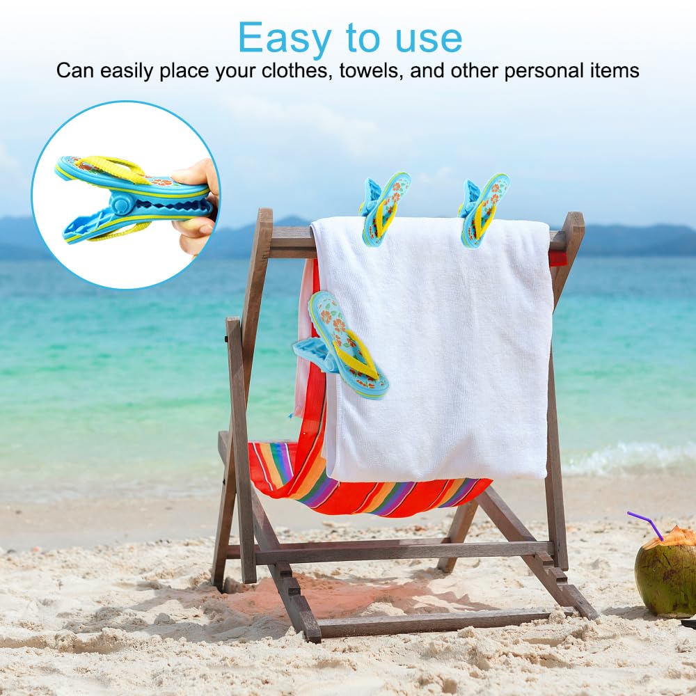 DECARETA 2 PCS Pinces Serviette De Plage Coupe-Vent Grosse Pince Pour