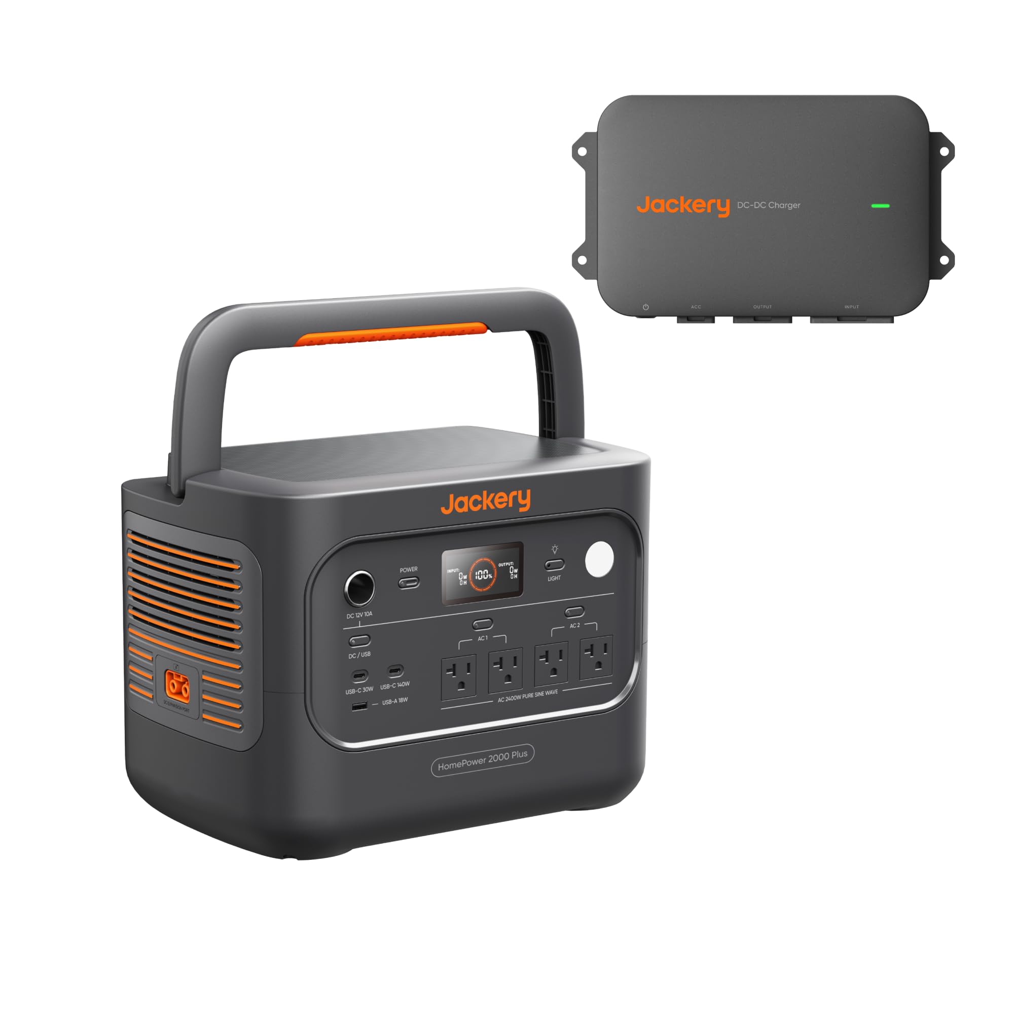 Jackery HomePower 2000 Plus v2 and DC-DC Alternator Charger, 2048Wh, 2400W