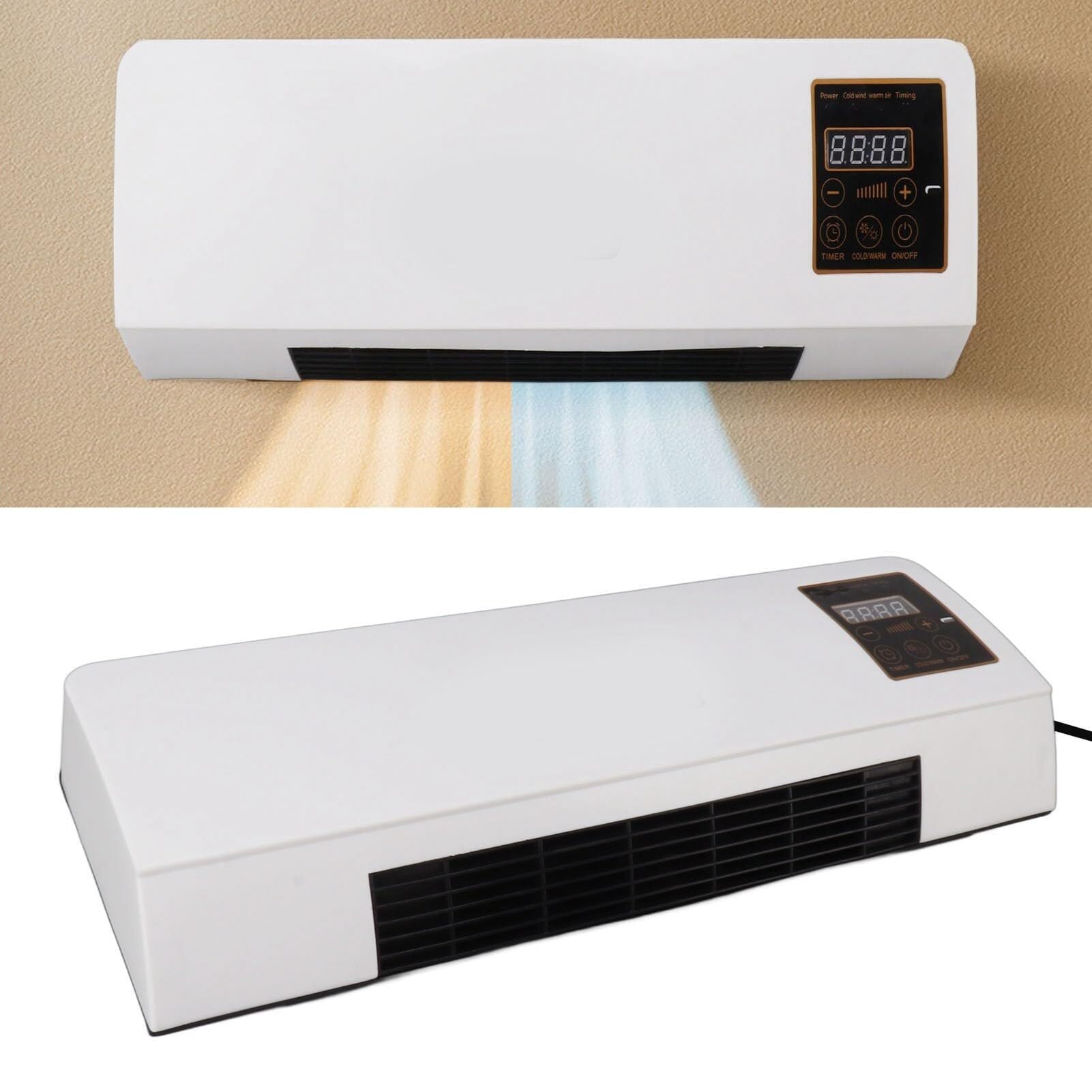 Mini Unidad de Aire Acondicionado Aire Pared Portátil 2en1 Frío Calor Remoto Táctil Ángulo