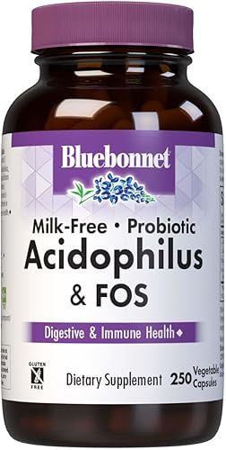 Bluebonnet Nutrición Probiótico sin leche Acidophilus Plus Fos, 250, 1, 1