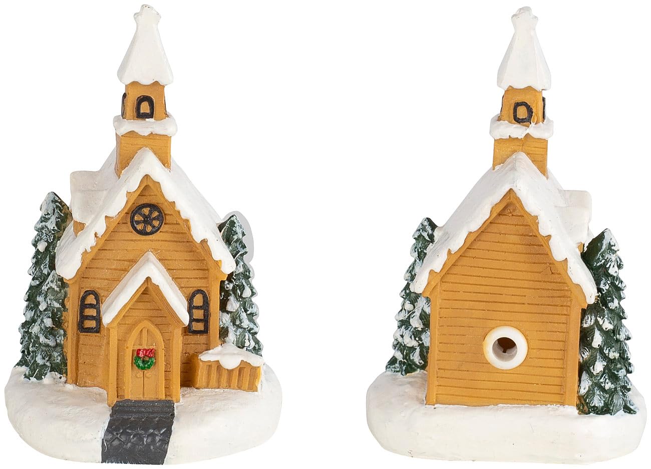 infactory Weihnachtsdeko: 25-teiliges Deko-Weihnachtsdorf mit 6 LEDs, Batteriebetrieb (Winterdorf, komplettes Weihnachtsdorf, Set)