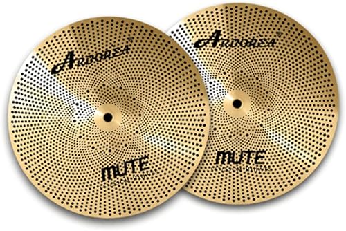 Miniatura 40 de Bajo Volumen Platillos Pack Silencio Set Negro 10 "splash+14" hi-hat+16" crash+18" crash+20" ride 6 piezas platillos de tambor con una bolsa libre