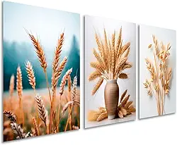 Quadros Decorativos Trigo Dourado Prosperidade e Fartura