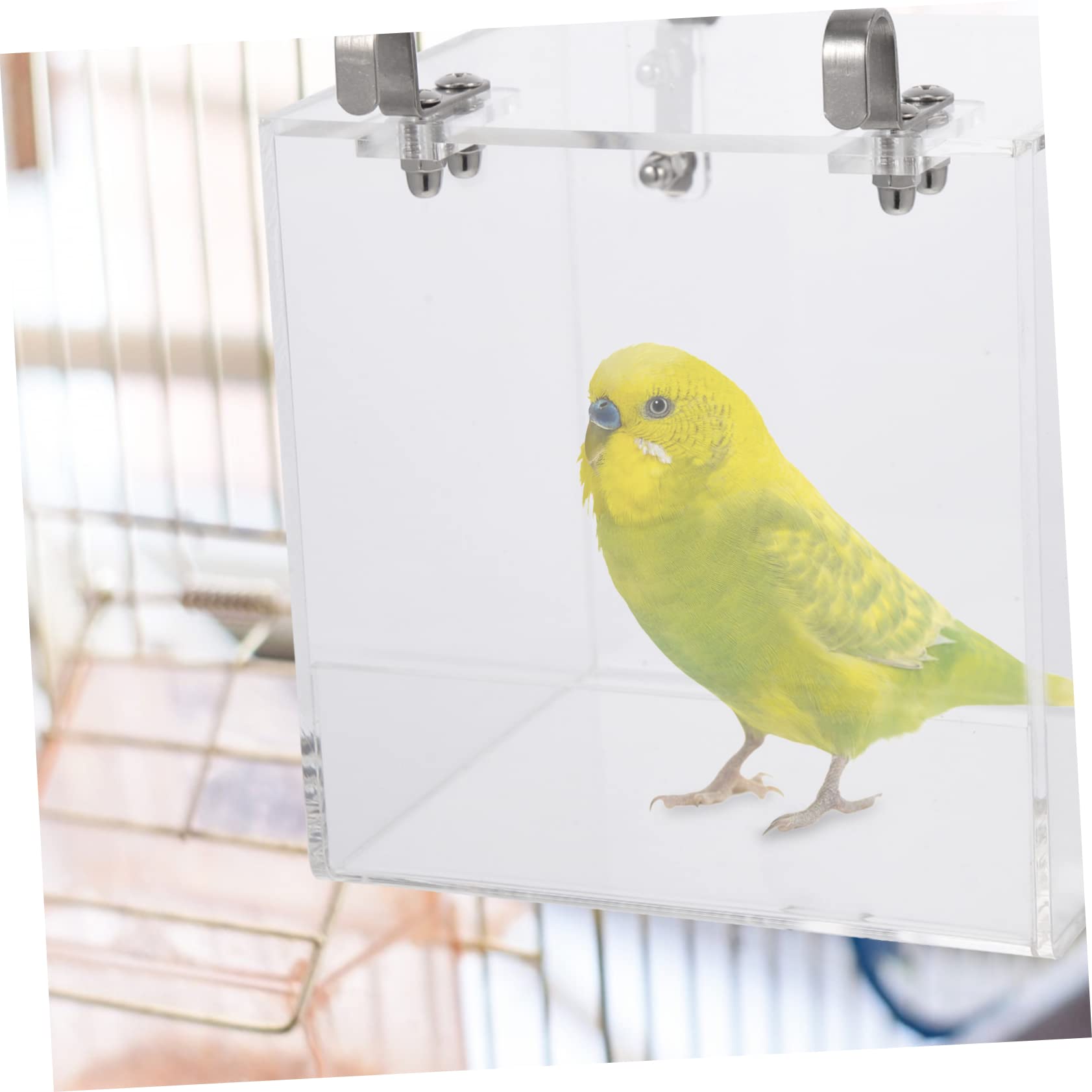 Happyyami Vogelduschbecken aus Acryl für Vögel mit Stabilem Design und Einfacher Aufbewahrung Geeignet für Zuhause und Zoohandel als Vogelbadewanne in Boxform