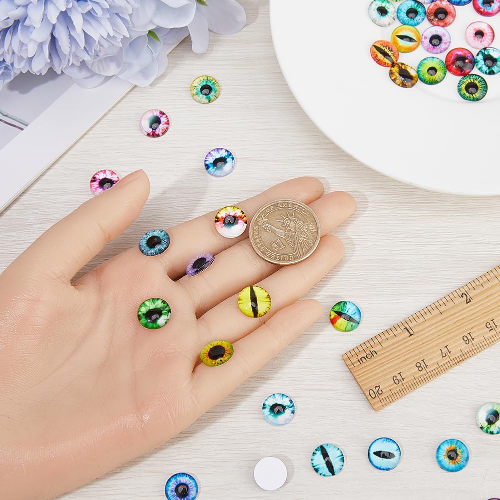 100 Cabochons œil De Chat 6mm - Verre Dos Plat - Mixte - DIY
