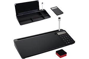 Glass Desktop Whiteboard with Integrated Calculator