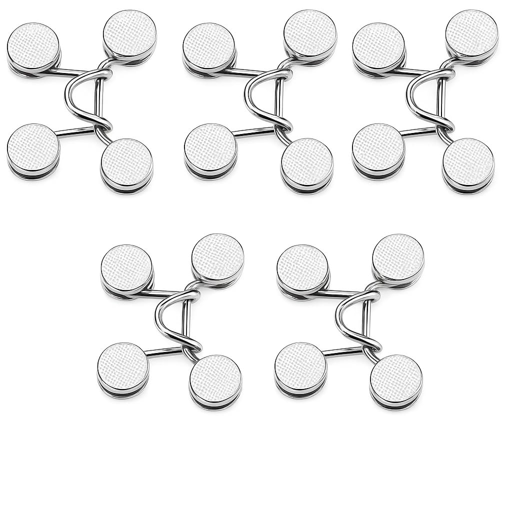 Trifletopia Silver 5 Sets Waistband Tightener - No Sew Adjustable Metal Waist Clips For Jeans And Loose Pants - Reusable Waist Adjuster