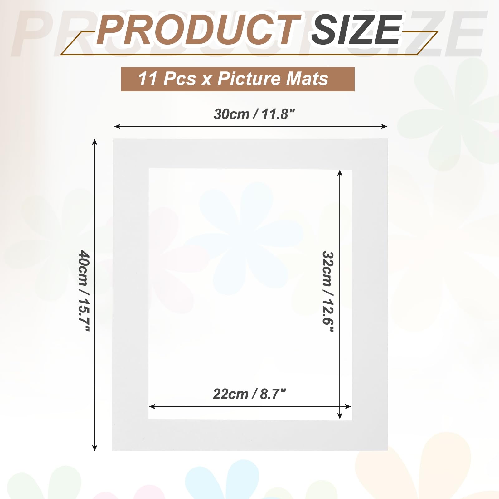 PATIKIL 16x12 Mat for 13x9 Photo, 11 Pack Precut Acid-Free Mat Board White Core Picture Frame Board for Photos Show Prints - Image 2