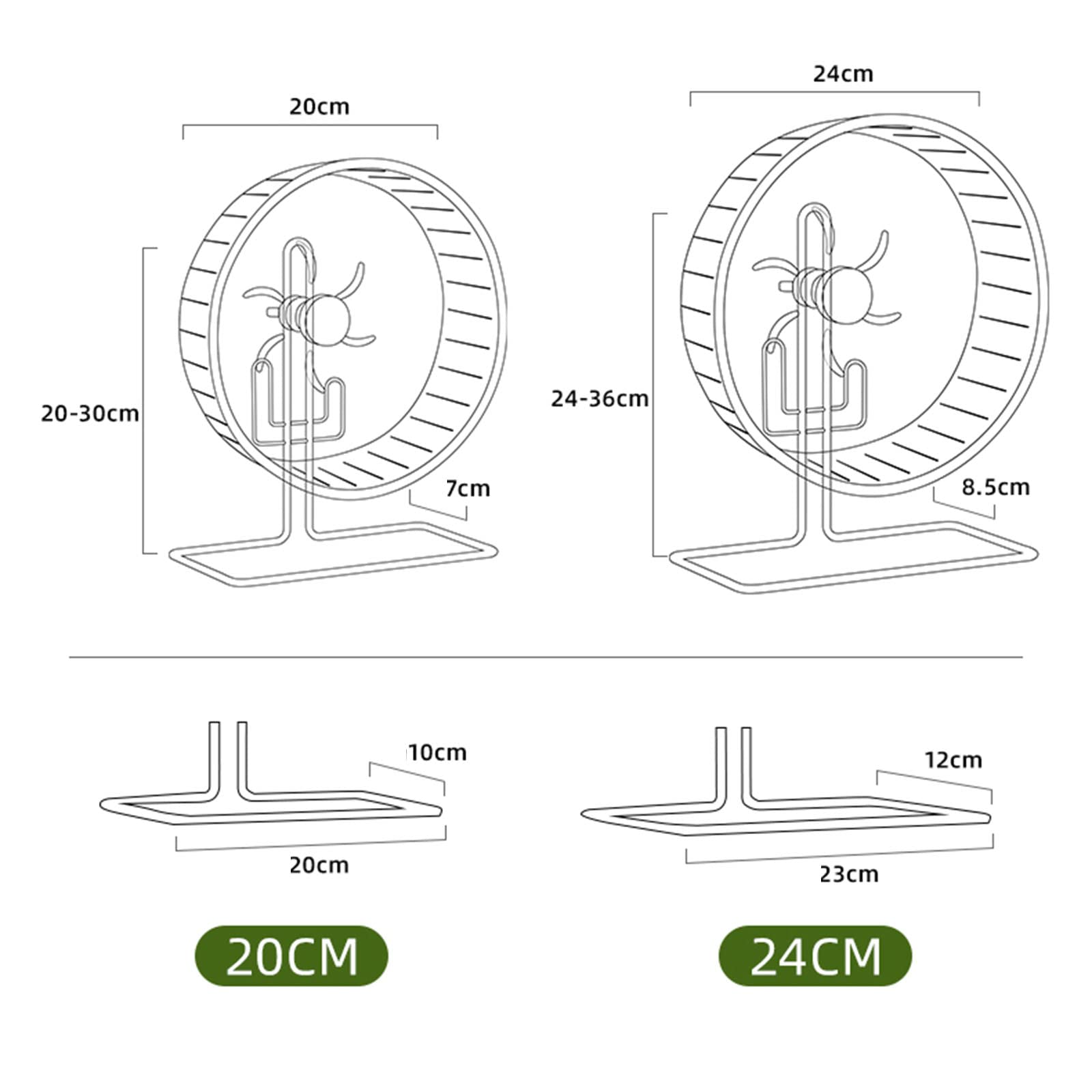 Rueda de hámster: rueda de ejercicio silenciosa for hámster, juguetes de hámster con base ajustable en altura y accesorio de jaula for hámsteres, jerbos, hámsteres enanos, ratones, ratas y otros anima