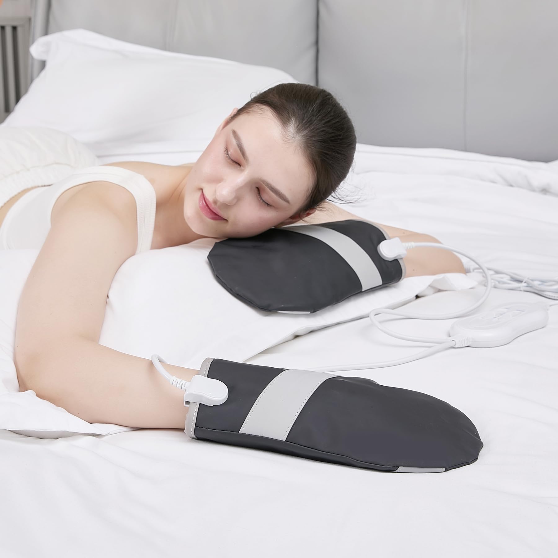 A Pair Electric Hand Massager Machine for Carpal Tunnel Pain Relief with 3 Modes Intensities 3 Heat Levels