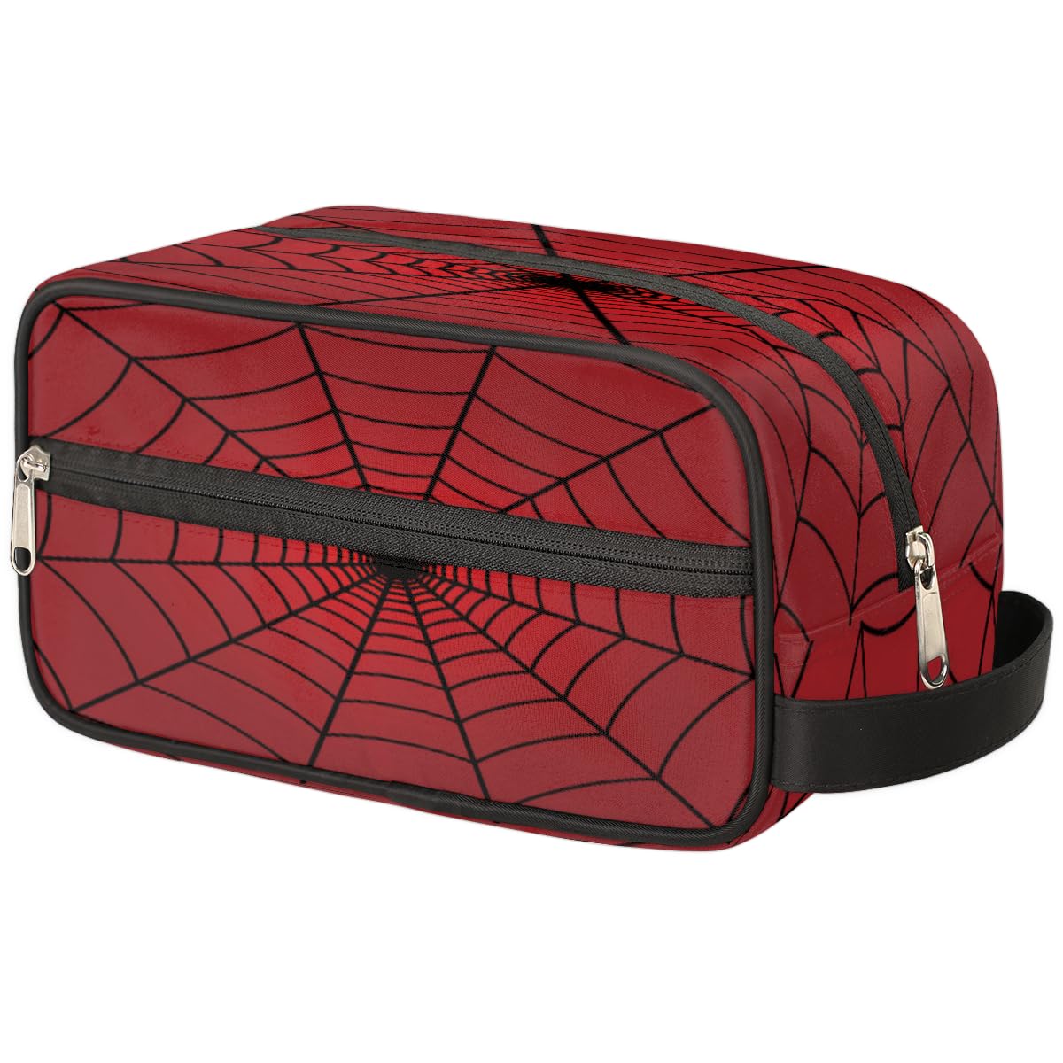 SinSenMa Red Spiders Web Toiletry Bag,Travel Cosmetic Bag,Hanging Makeup Bag,TSA Approved Hygiene Bag Waterproof Shave Dopp Kit Organizer for
