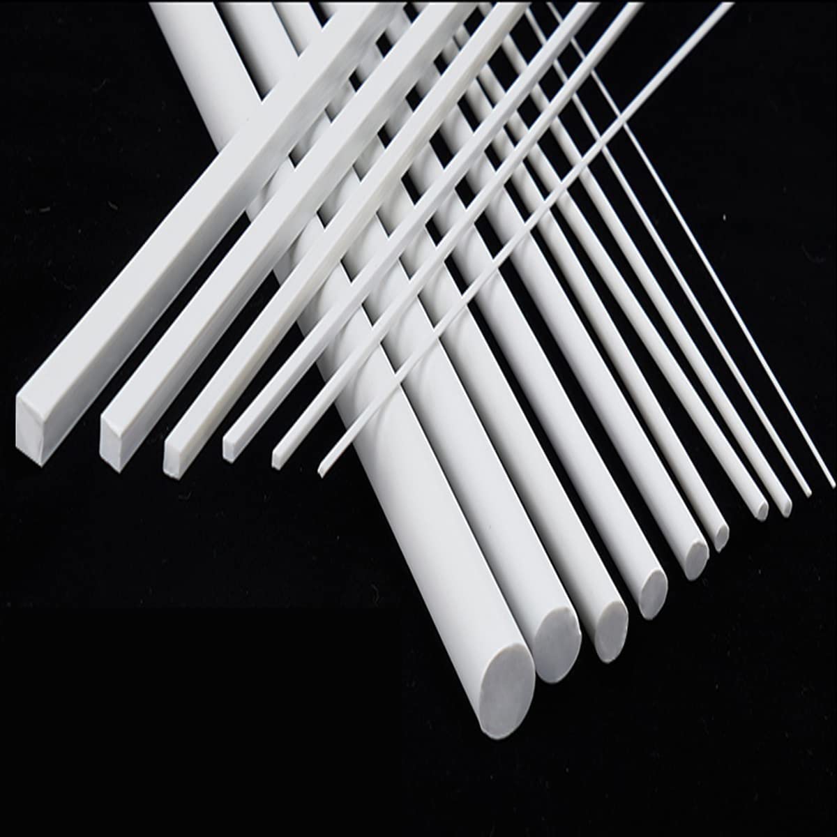 ZOENAE Kunststoffstangen, ABS, quadratischer Stab, solide Stange, DIY-Modell for DIY-Spielzeug, Gebäudebau, Architekturmodellbau, weiß, Länge 500 mm (Size : 3mm/35PCS