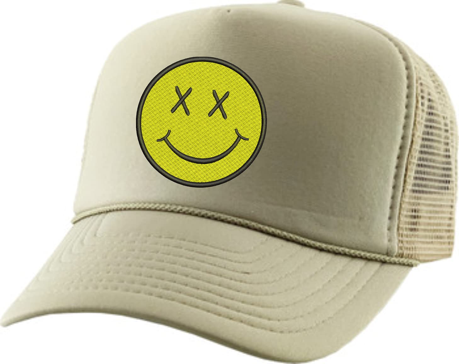 ALLNTRENDS Adult Trucker Hat Smile Face Embroidered Baseball Cap Adjustable Snapback