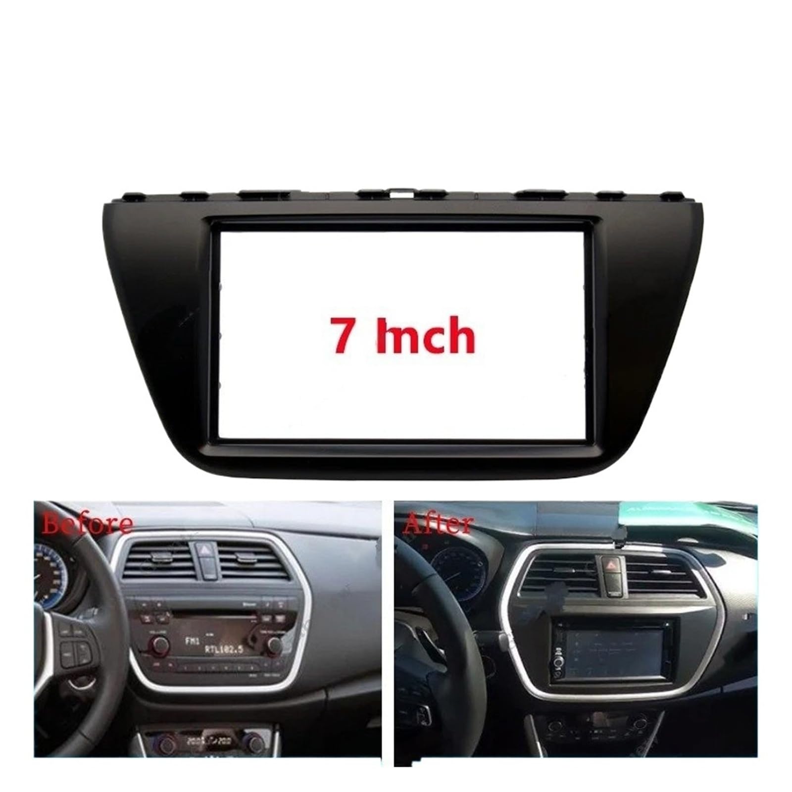 Mascherina Autoradio Cornice Stereo 7 Pollici 2DIN per Suzuki per SX4 S per Cross 2014+ Car Fascia Radio Pannello Kit Telaio Installare Facia Face Plate