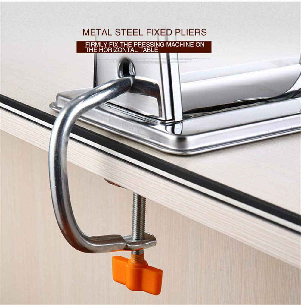Máquina para hacer pasta y fideos, cortador de fideos, de acero inoxidable, manual para hacer pasta fresca, rodillo de masa para espaguetis y lasaña, 2 cuchillas