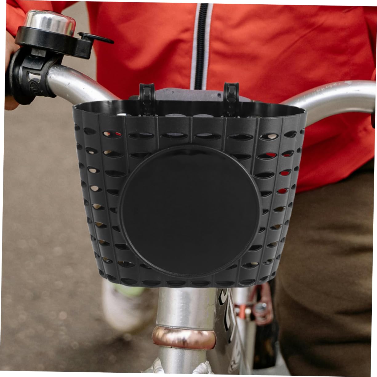 Abnehmbarer Fahrradkorb aus Kunststoff für Kinderfahrräder, Schwarz | 1 Satz mit Gurt, Komfortable Oberfläche, Praktisches Zubehör für Jungen und Mädchen