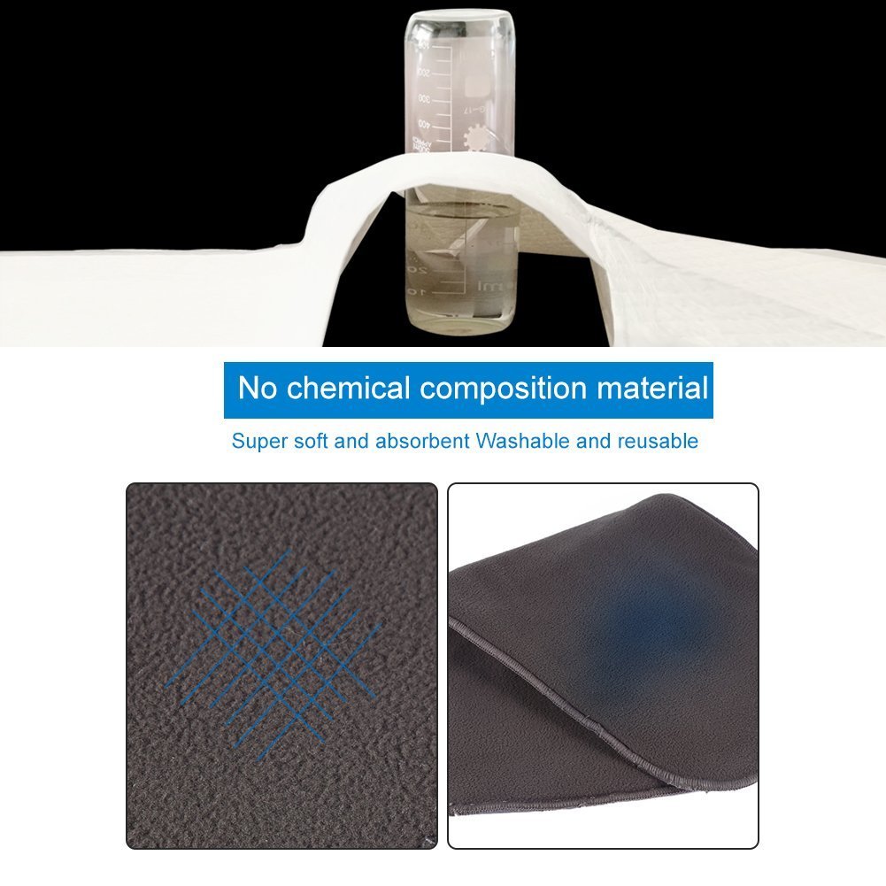 Insert de couche lavable pour adulte, 10 pièces 5 couches Doublure de couche lavable en tissu de charbon de bambou super absorbant pour femmes et hommes