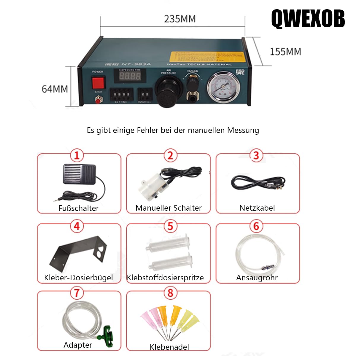Auto Klebstoffspender Digital Display Auto Glue Dispenser Solder Paste Liquid Dropper Controller 983A Automatischer Lotpasten 220V 00.01s-99.99s