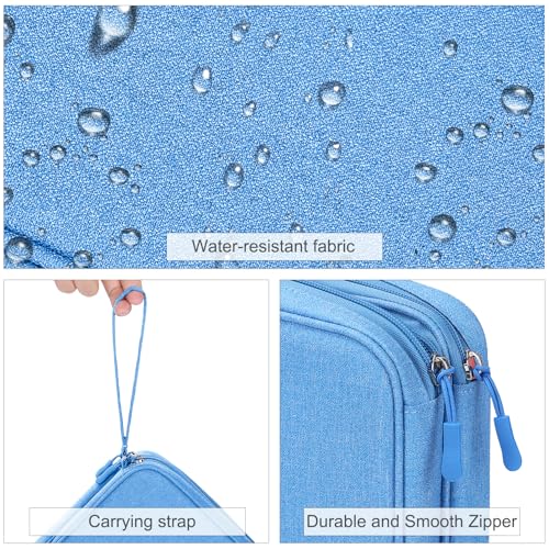 Image of FYY Electronic Organizer, Extra Large Travel Cable Organizer Bag Pouch Portable Waterproof Double Layers All-in-One Storage Bag for iPad, Cable, Power Bank, Laptop Charger for Office /Home, Cyan